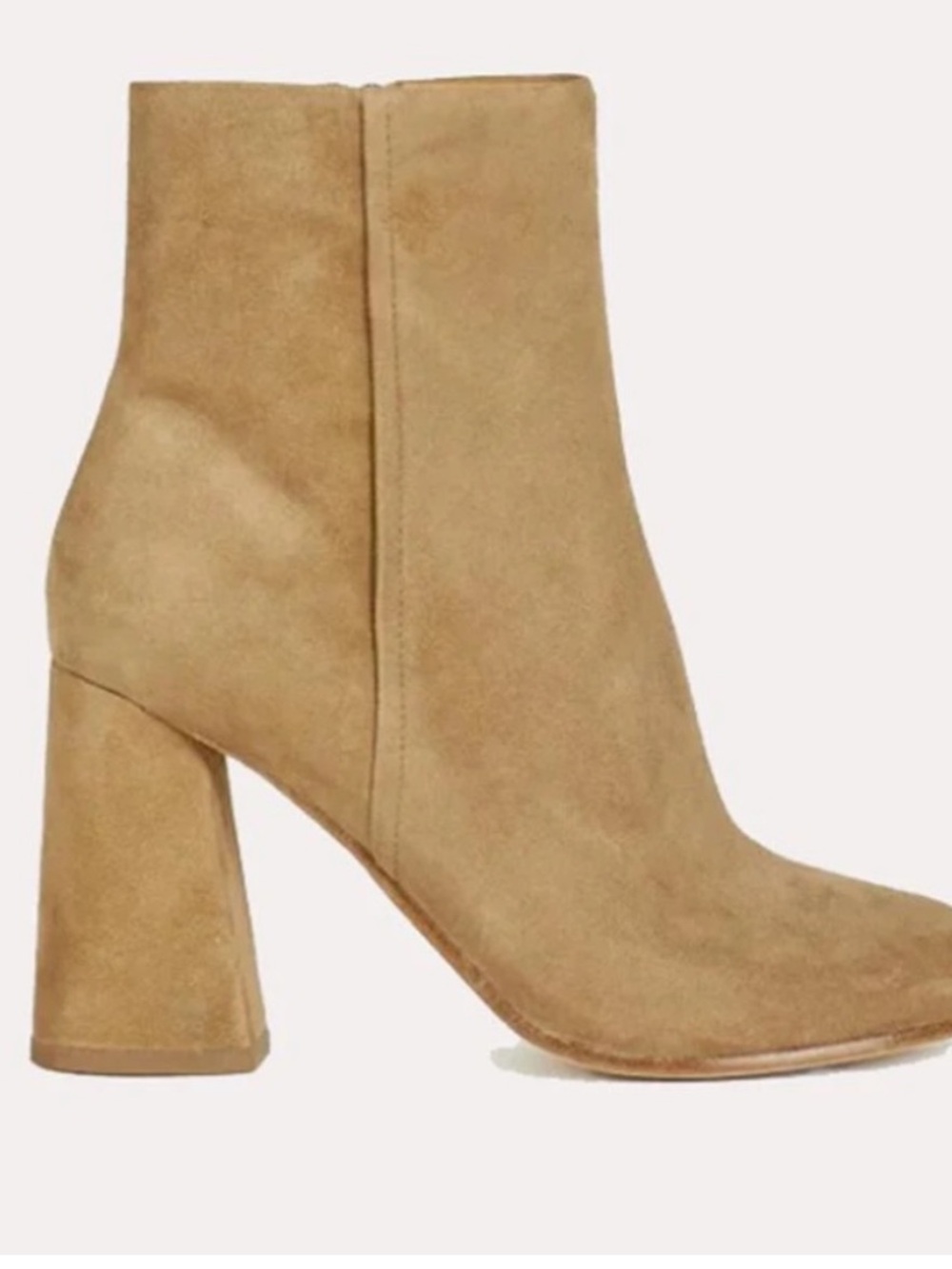 Joie Lorring Tan Suede Block Heel Ankle Boot
